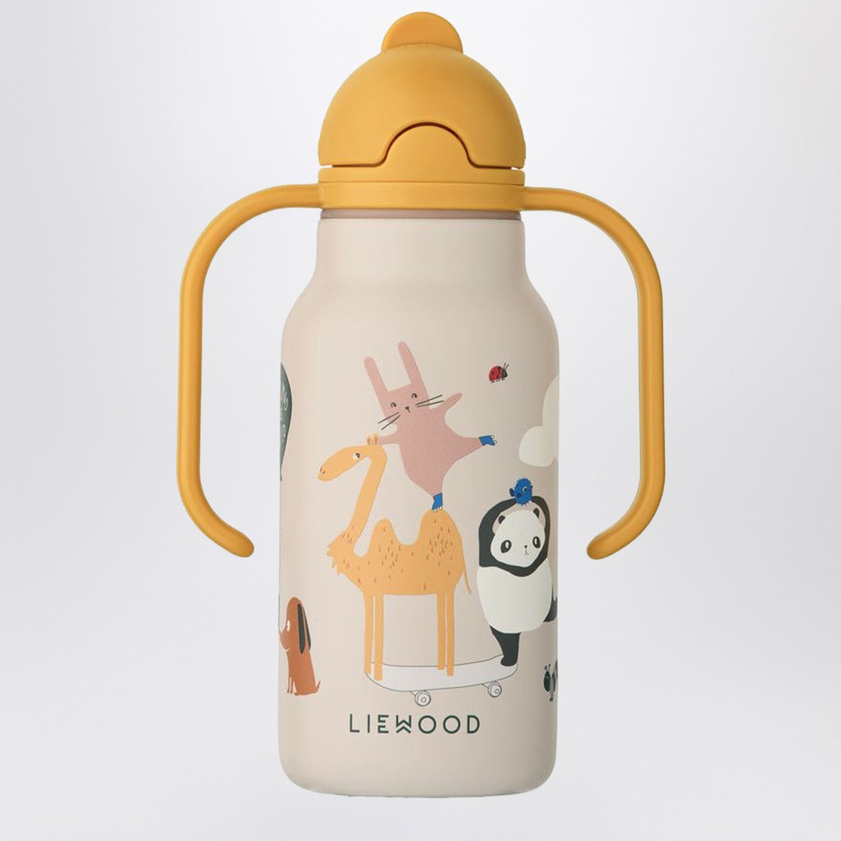 Liewood Sand-colored stainless steel thermal bottle Around the World