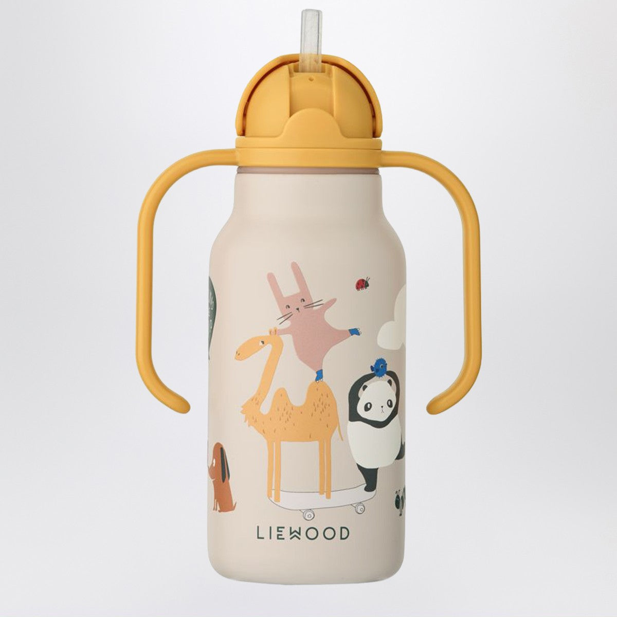 Liewood Sand-colored stainless steel thermal bottle Around the World