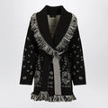 Alanui Black Bandana jacquard cardigan
