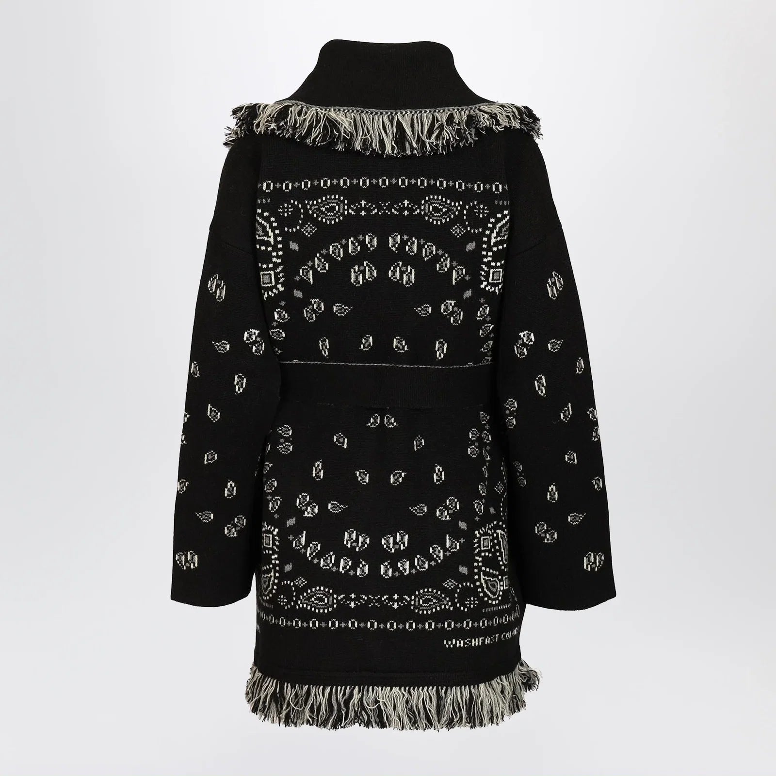 Alanui Black Bandana jacquard cardigan