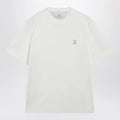 Brunello Cucinelli Crew-neck cotton jersey T-shirt with logo in off white