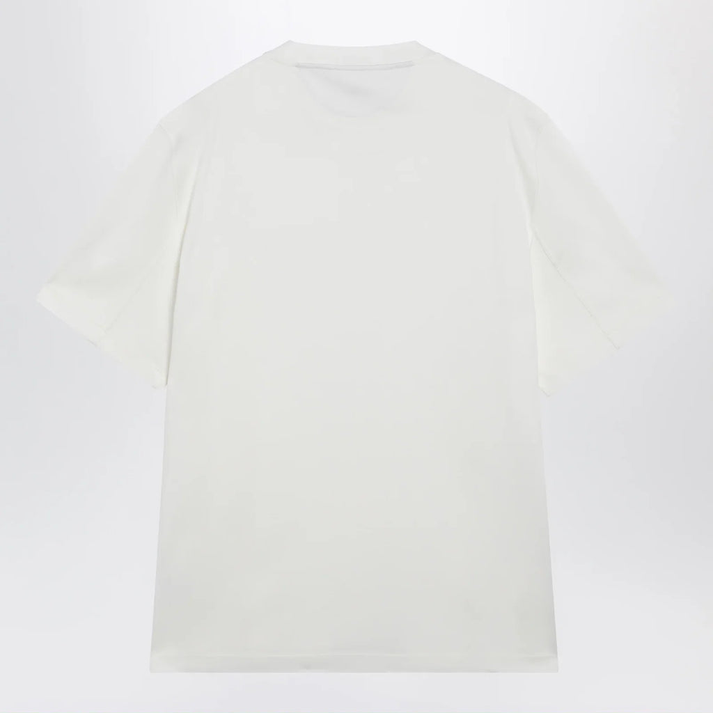 Brunello Cucinelli Crew-neck cotton jersey T-shirt with logo in off white