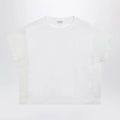 Brunello Cucinelli T-shirt in cotton jersey and organza in white