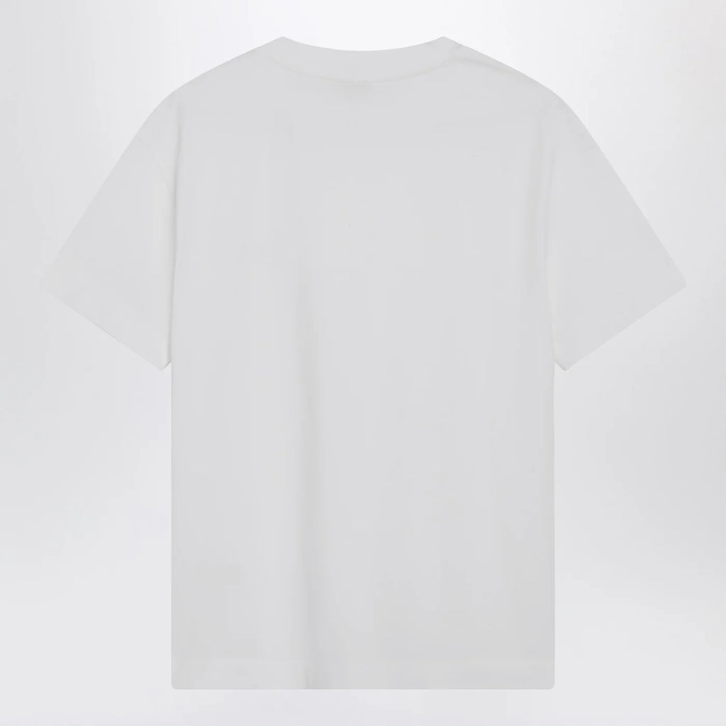 Brunello Cucinelli White cotton T-shirt with Shiny Tab