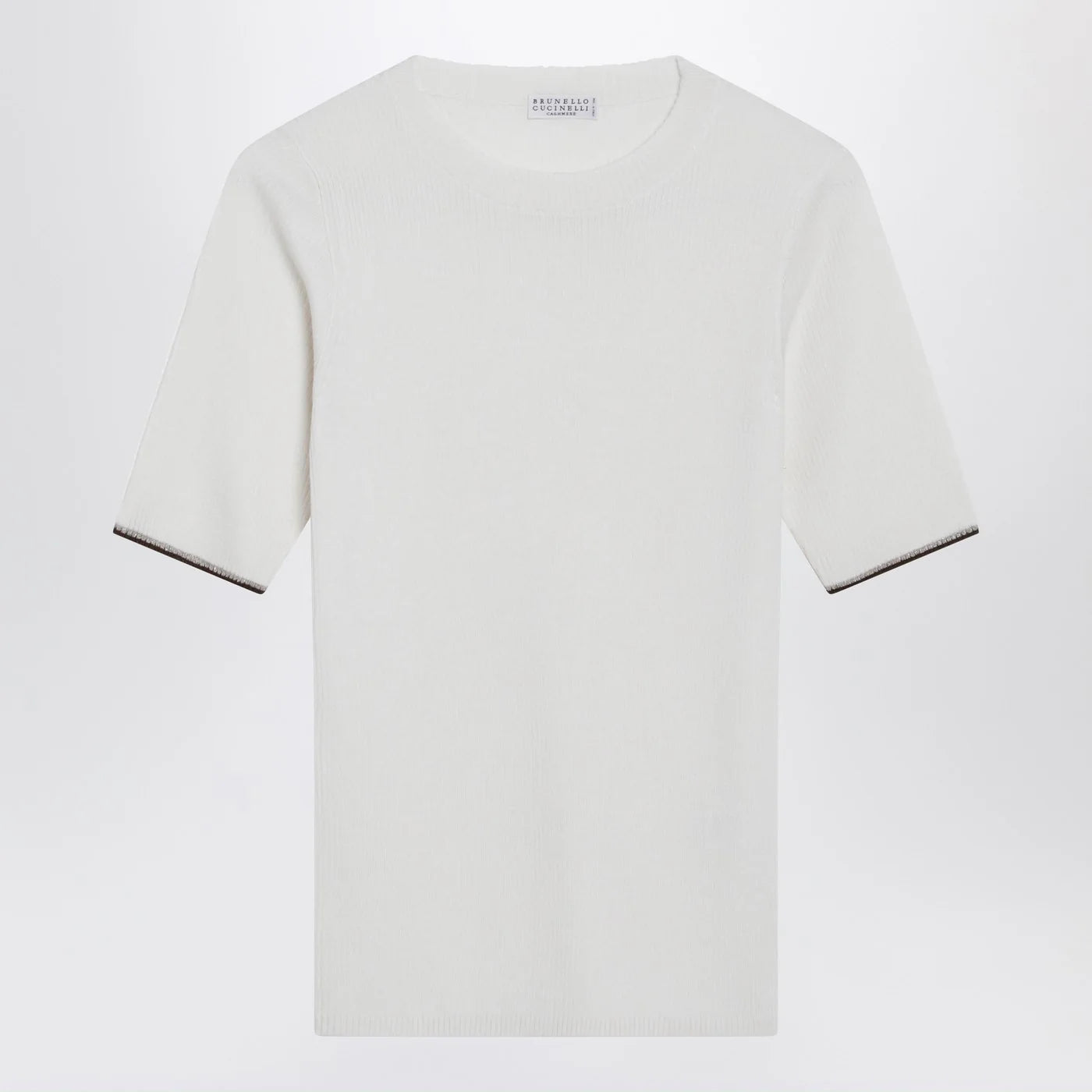 Brunello Cucinelli White cashmere and silk knit top