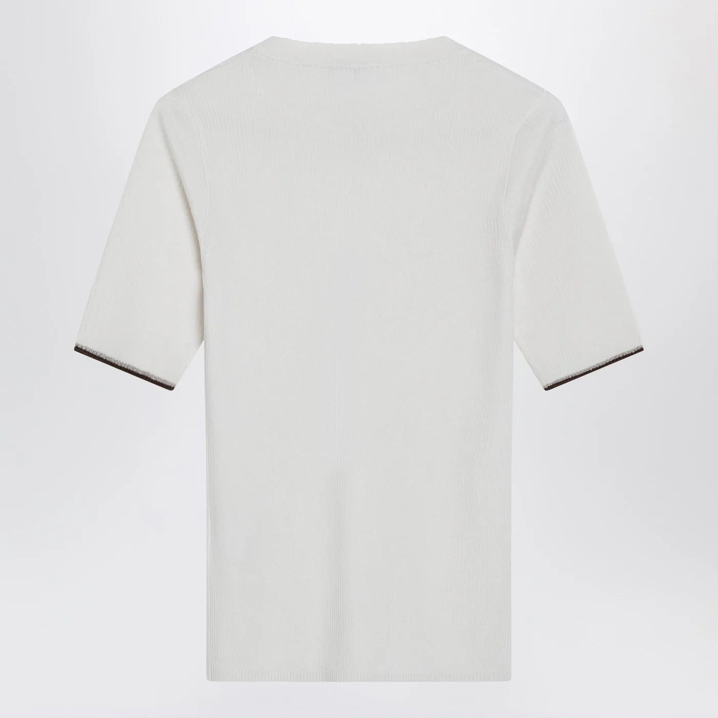 Brunello Cucinelli White cashmere and silk knit top