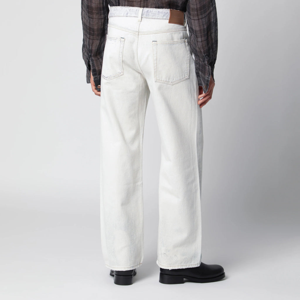 Our Legacy Third Cut relaxed-fit jeans in beige cotton denim