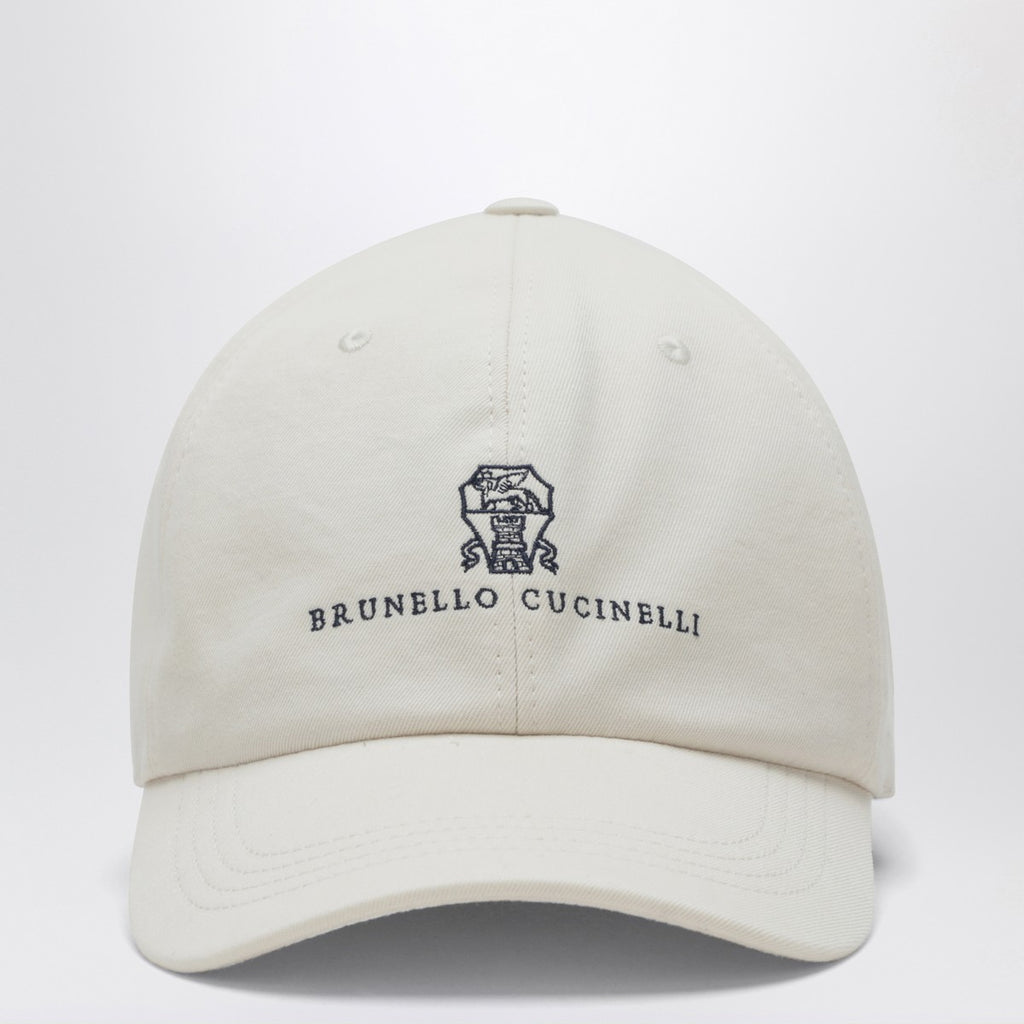 Brunello Cucinelli White cotton baseball cap
