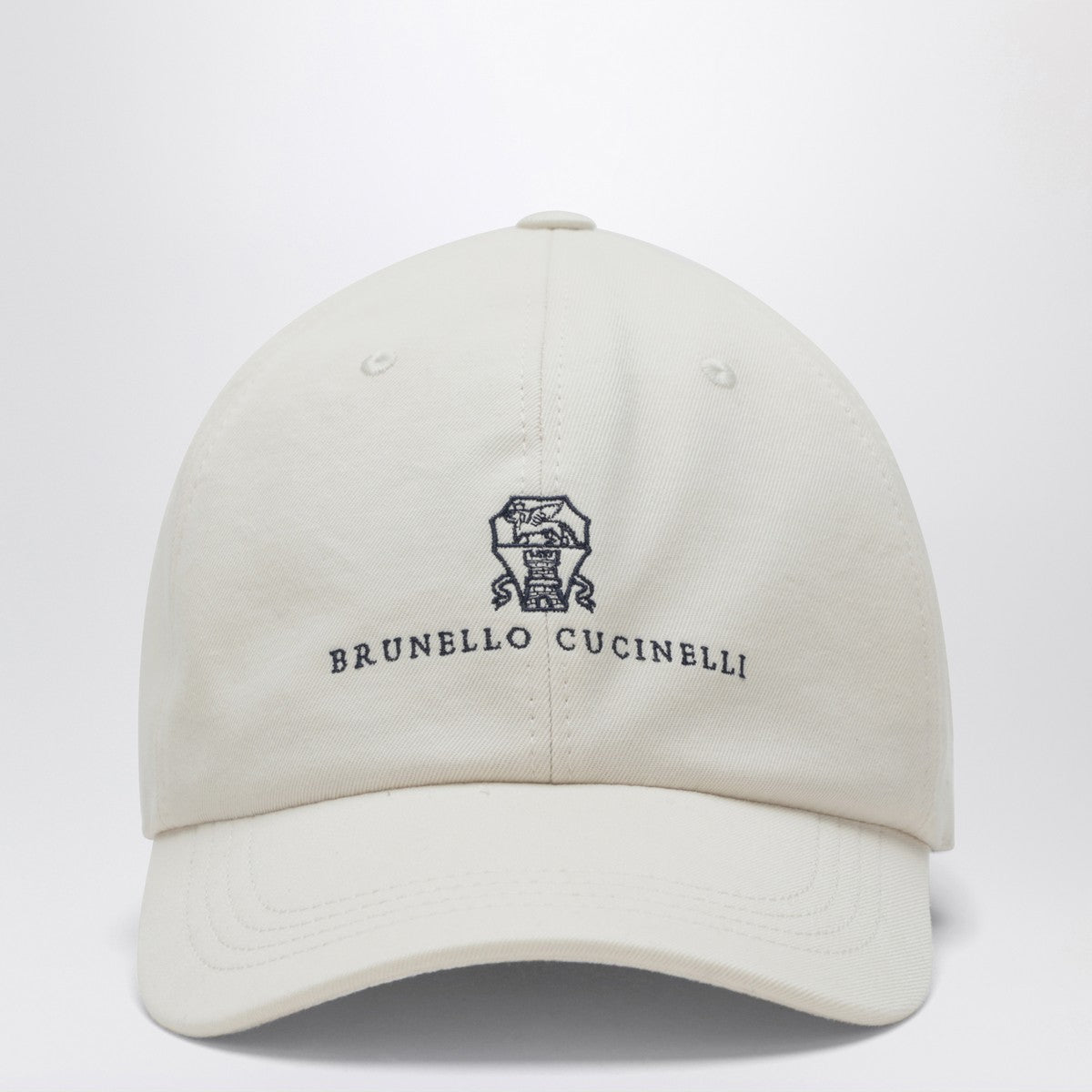 Brunello Cucinelli White cotton baseball cap