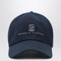 Brunello Cucinelli Navy blue cotton baseball cap