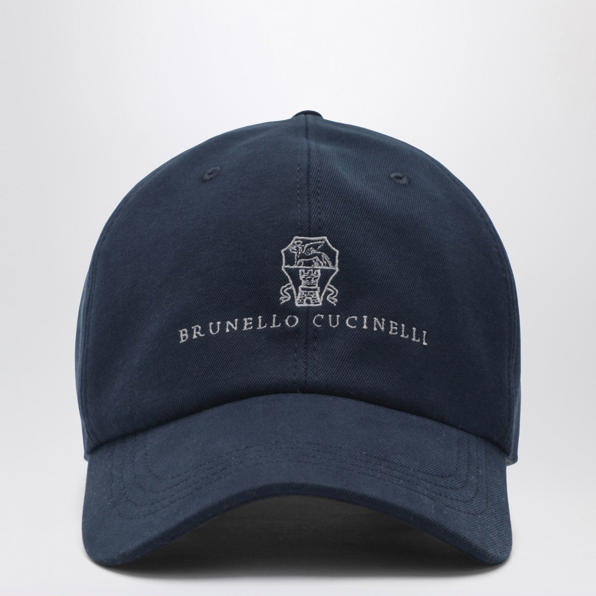 Brunello Cucinelli Navy blue cotton baseball cap