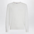 Brunello Cucinelli White ribbed cotton sweater