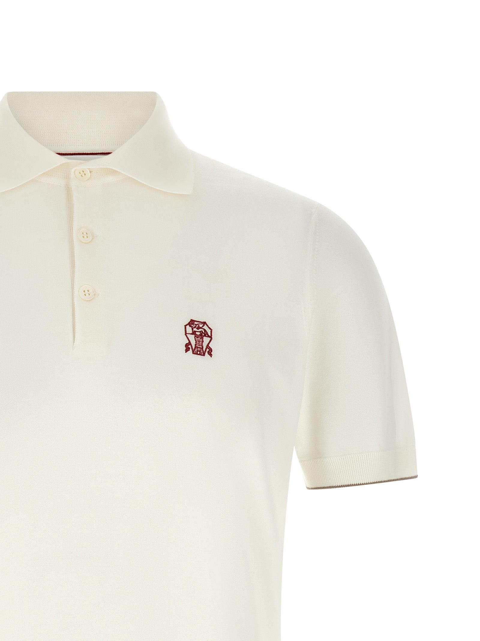 Brunello Cucinelli Logo Embroidery Polo Shirt