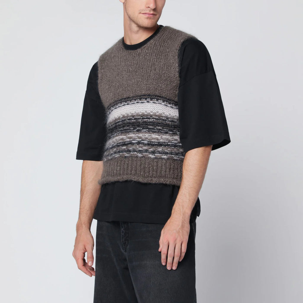 Our Legacy Brown mohair and wool waistcoat