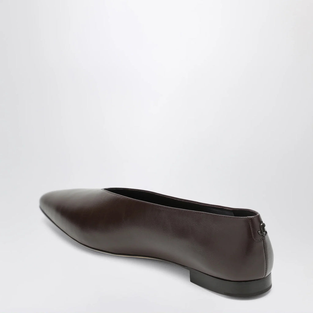 Jimmy Choo Chocolate Leather Margot Ballet Flats
