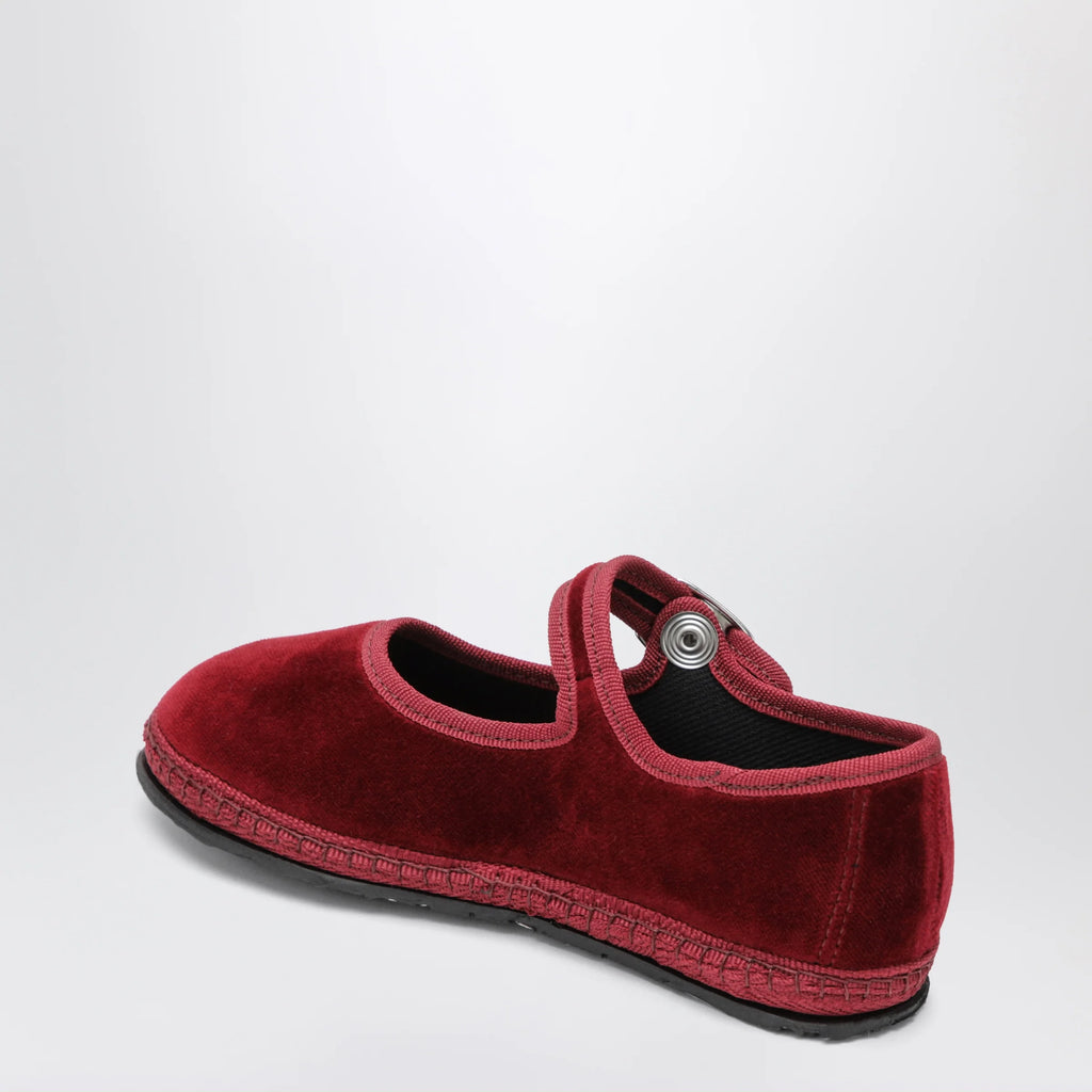Piedàterre Venezia Burgundy velvet Mary Jane shoes