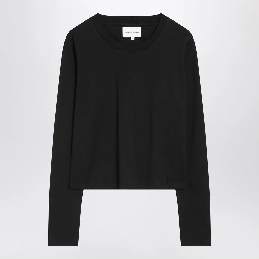 LouLou De Saison Black cotton crew-neck T-shirt