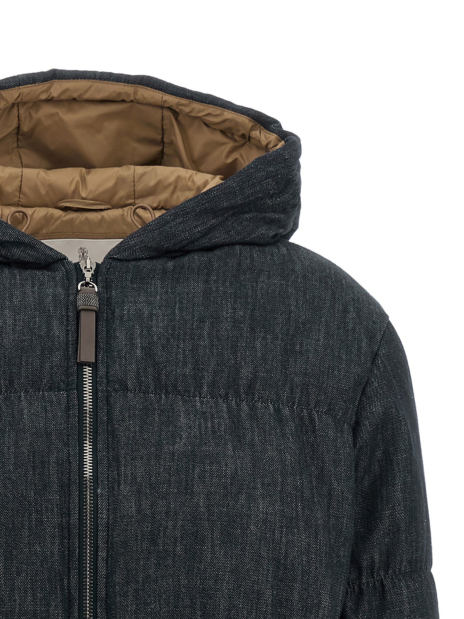 Brunello Cucinelli Denim-effect Twill Down Jacket