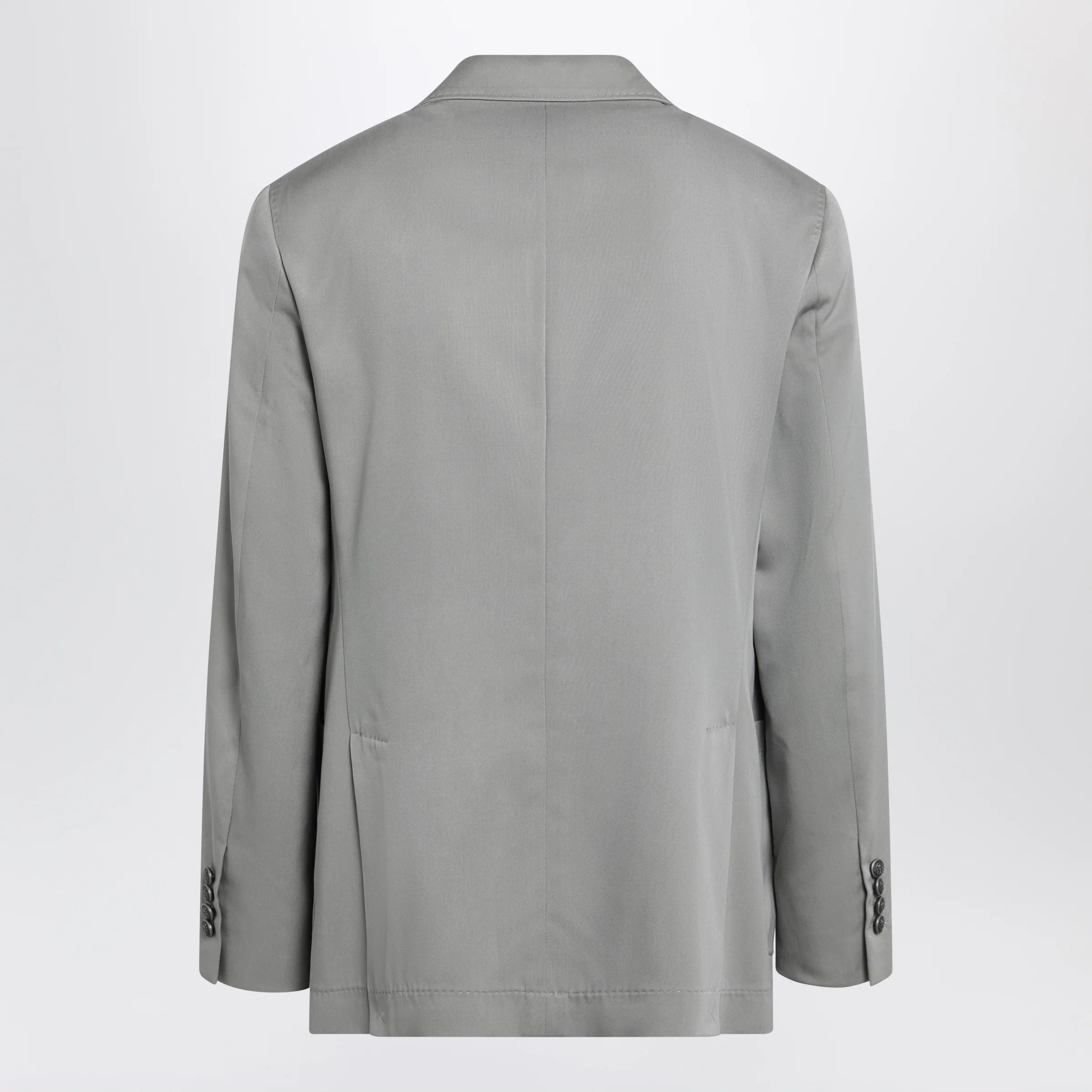 Brunello Cucinelli Double-breasted silk blazer in khaki