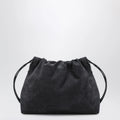 Brunello Cucinelli BC Duo Pouch midnight blue suede bag with monile detail