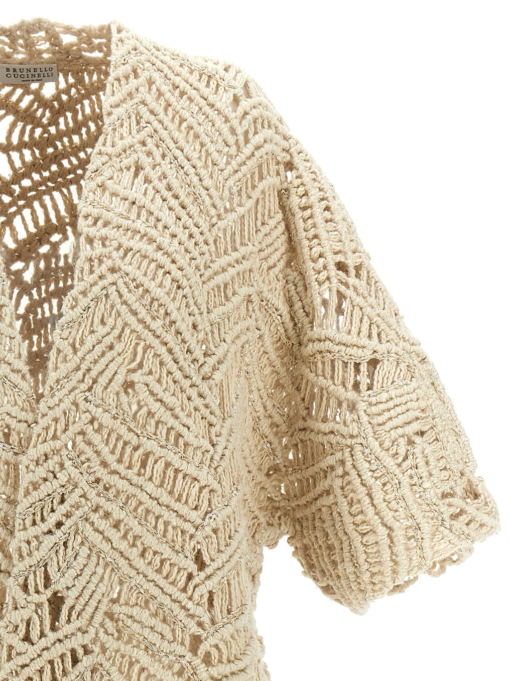 Brunello Cucinelli Opera Dazzling Macramé Cardigan