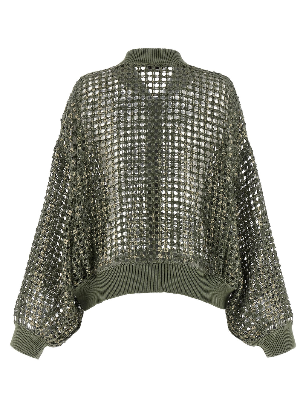 Brunello Cucinelli Dazzling Net Embroidery Cardigan