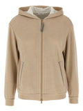 Brunello Cucinelli Precious Zipper Pull Hoodie