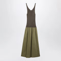The Frankie Shop Iliya maxi dress in olive green viscose and cotton