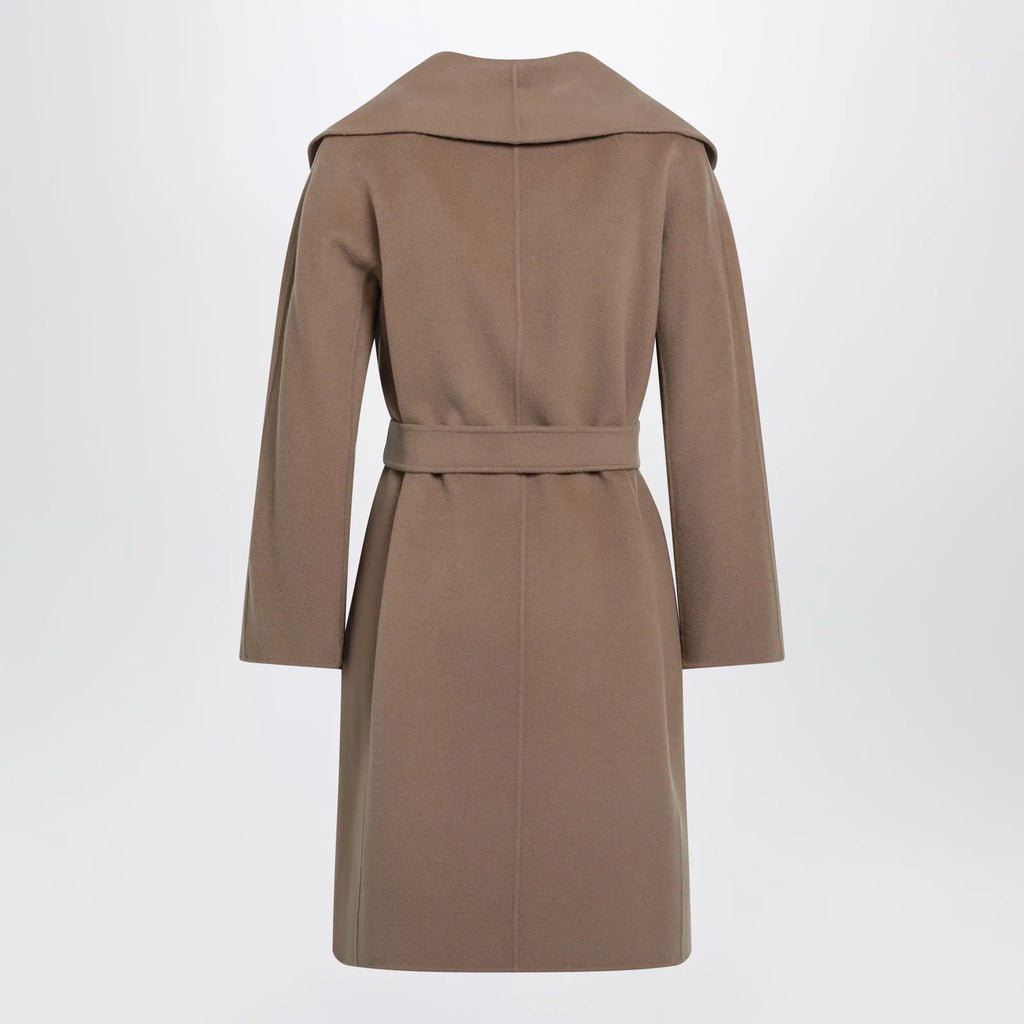 S Max Mara Camel Double Wool Wrap Coat