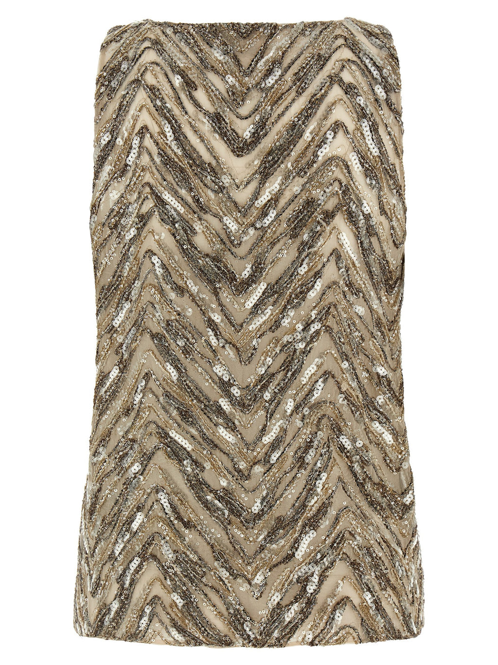 Brunello Cucinelli Dazzling Chevron Embroidery Top