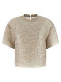 Brunello Cucinelli Dazzling Cascade Embroidery T-shirt