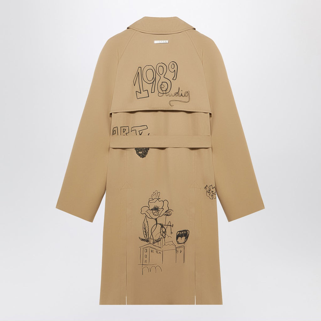 1989 STUDIO Embroidered Trench Scribble