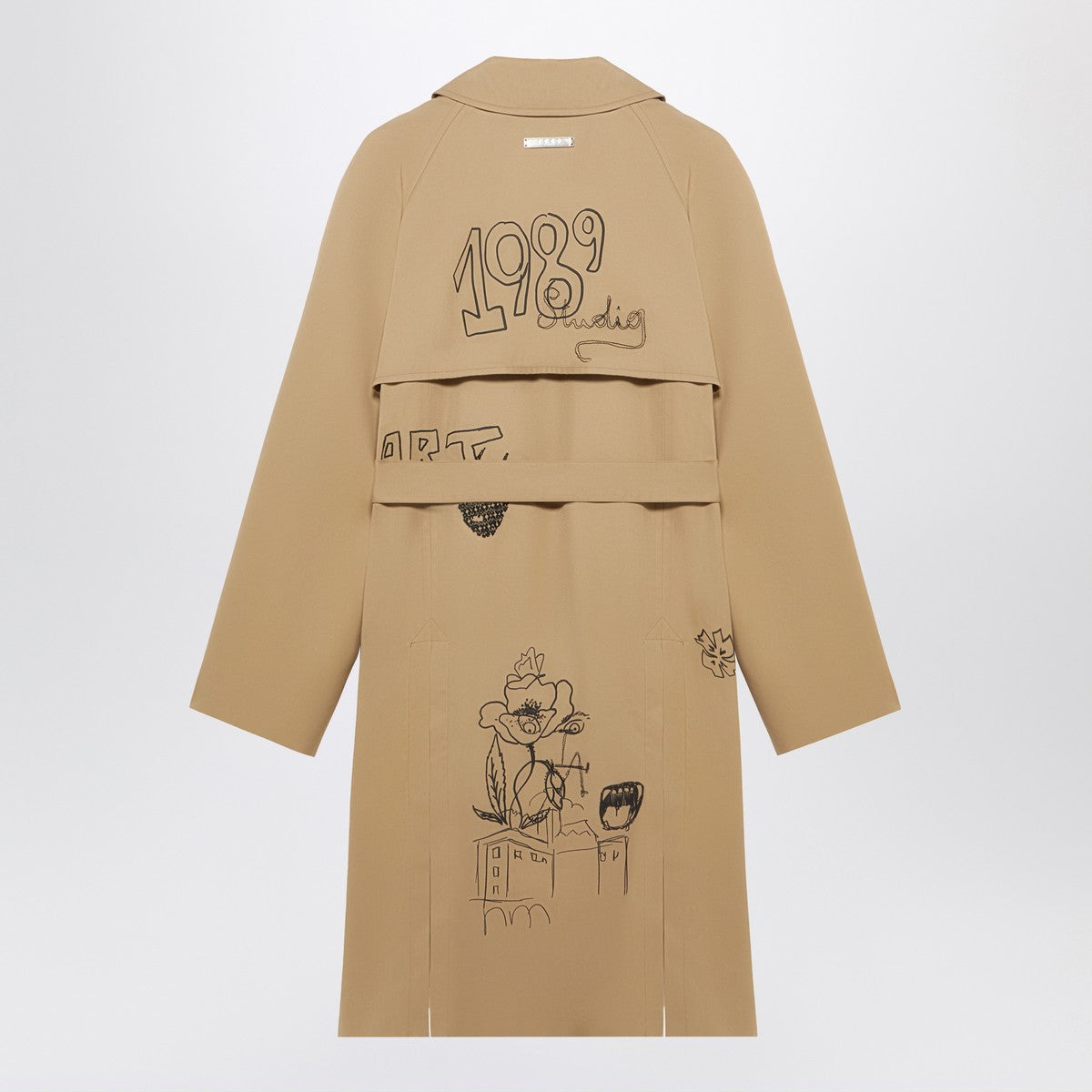 1989 STUDIO Embroidered Trench Scribble