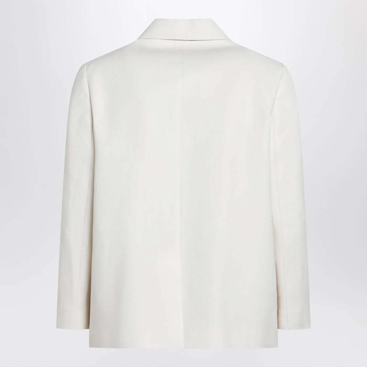 Brunello Cucinelli Ivory fluid twill jacket in viscose and linen