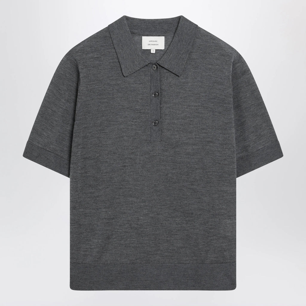 LouLou De Saison Grey Migo Fluid Cashmere Polo