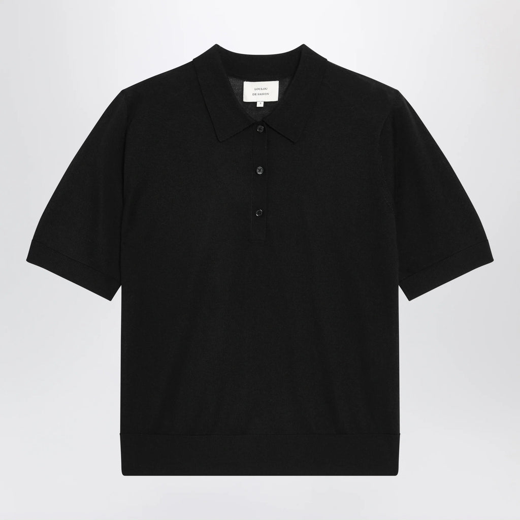 LouLou De Saison Black Migo Fluid Cashmere Polo