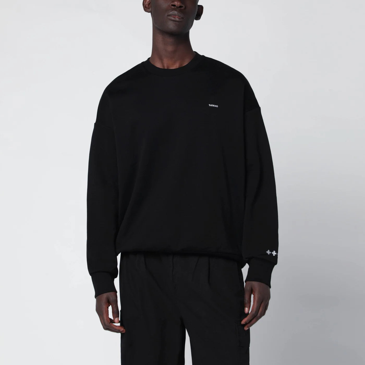 TATRAS Black cotton sweatshirt with embroidered logo