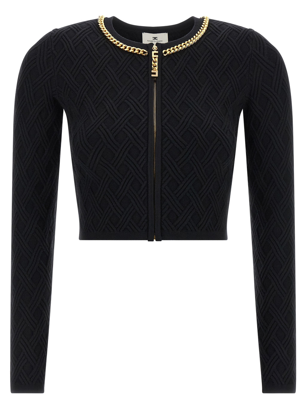 Elisabetta Franchi Jewel Zip Puller Cardigan