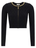Elisabetta Franchi Jewel Zip Puller Cardigan