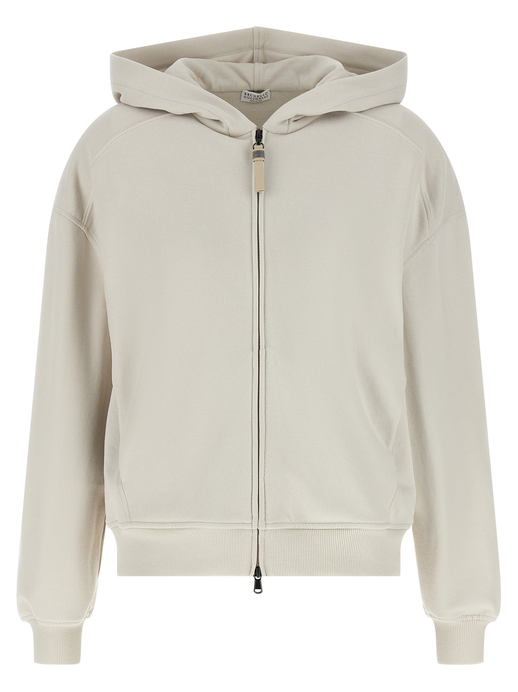 Brunello Cucinelli Shiny Zipper Pull Hoodie
