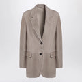 Brunello Cucinelli Light brown suede single-breasted blazer