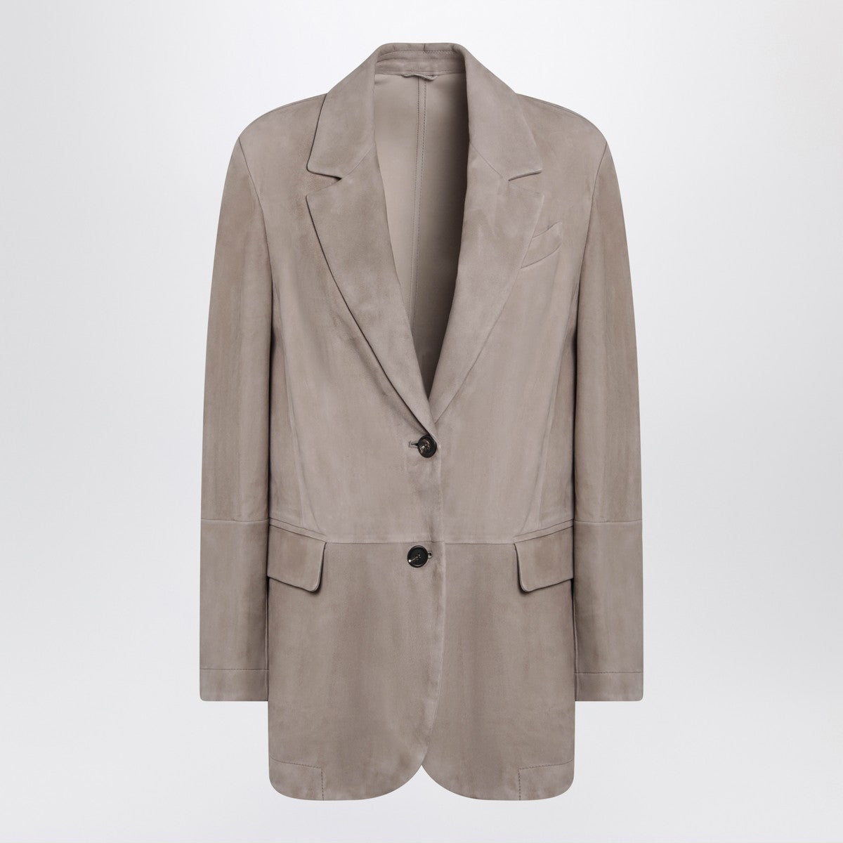 Brunello Cucinelli Light brown suede single-breasted blazer