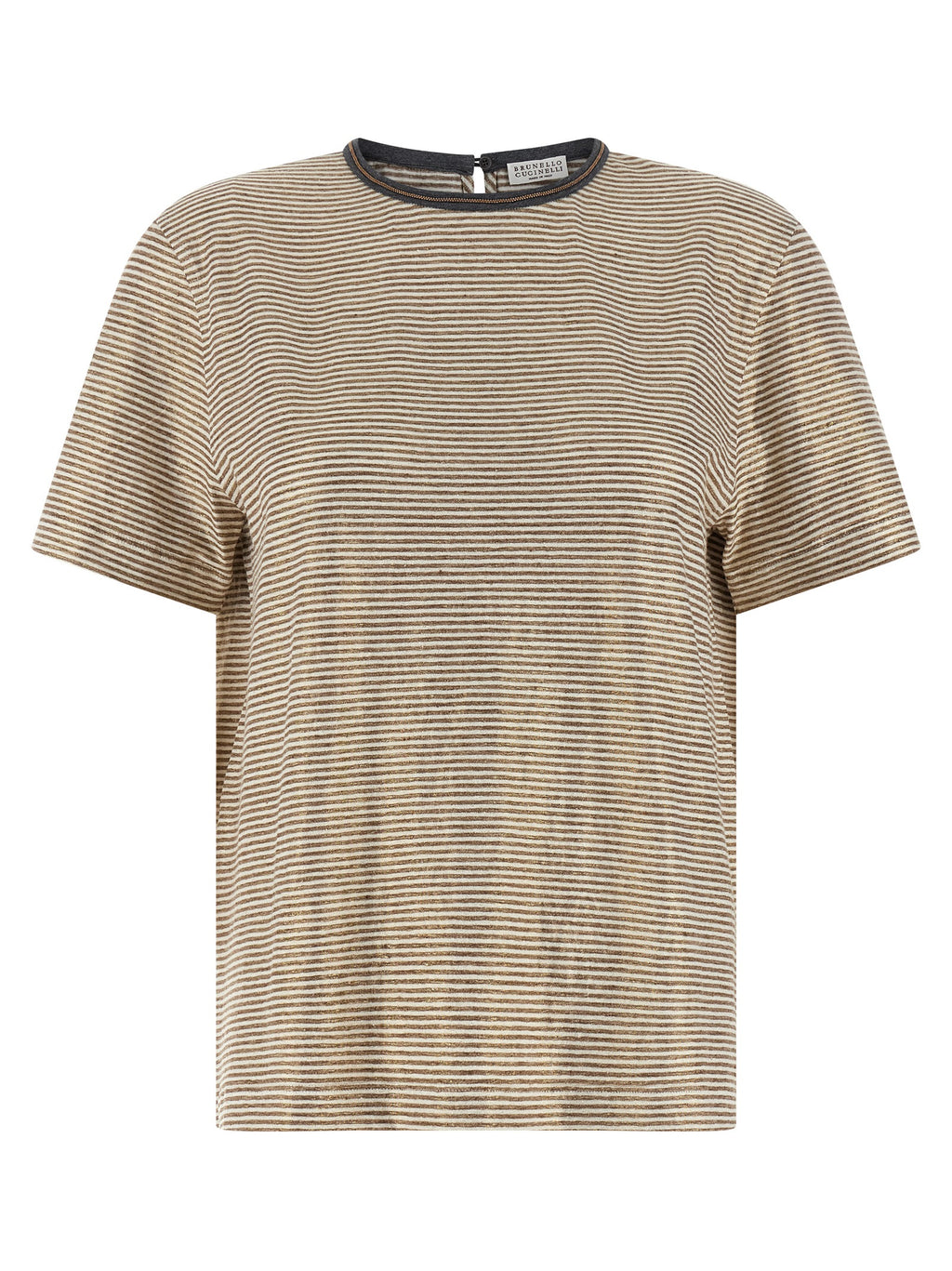 Brunello Cucinelli Shiny Collar Detail T-shirt