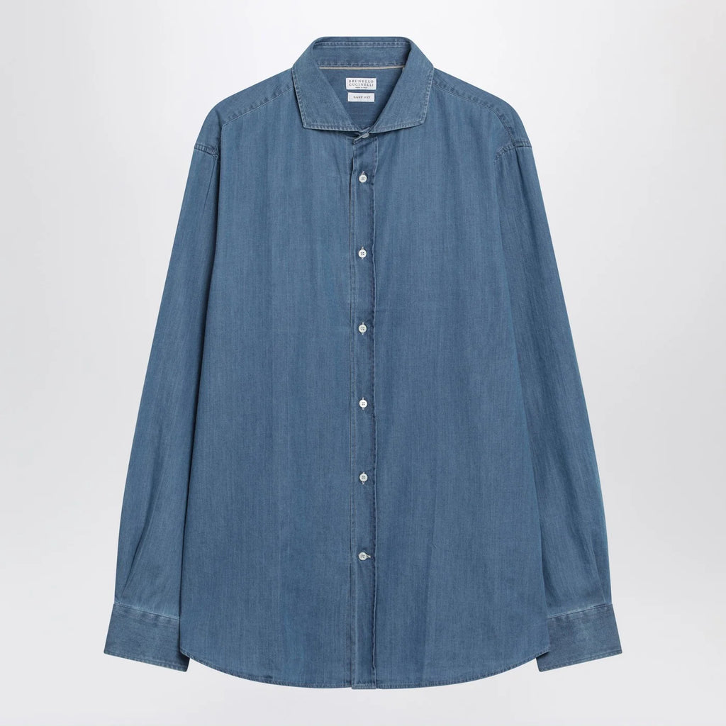 Brunello Cucinelli Light blue Easy Fit denim shirt