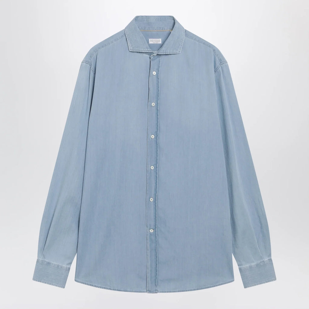 Brunello Cucinelli Easy Fit shirt in light blue denim