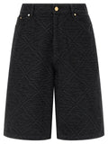 Casablanca Laser Monogram Denim Bermuda Shorts