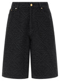 Casablanca Laser Monogram Denim Bermuda Shorts