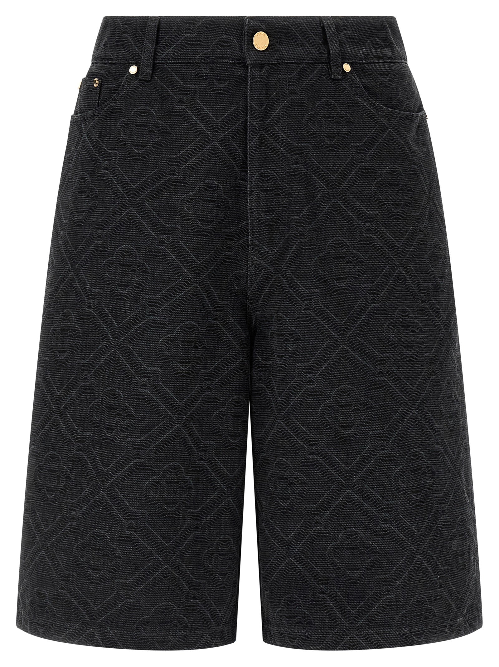 Casablanca Laser Monogram Denim Bermuda Shorts