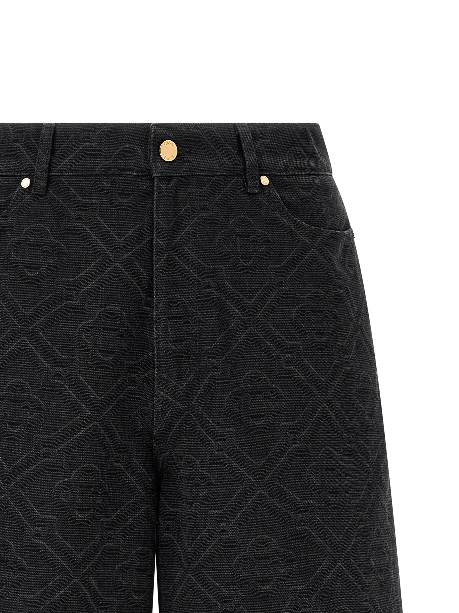 Casablanca Laser Monogram Denim Bermuda Shorts