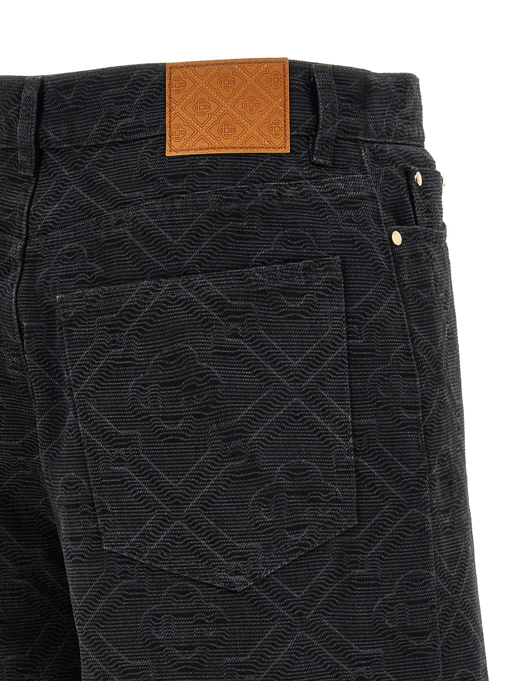 Casablanca Laser Monogram Denim Bermuda Shorts